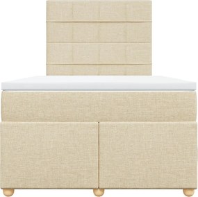 vidaXL Κρεβάτι Boxspring με Στρώμα Κρεμ 120x190 εκ. Υφασμάτινο