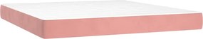 vidaXL Κρεβάτι Boxspring με Στρώμα Ροζ 160x200 εκ. Βελούδινο