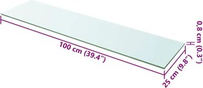 vidaXL Ράφια Πάνελ 2 τεμ. Διάφανα 100 x 25 εκ. Γυάλινα