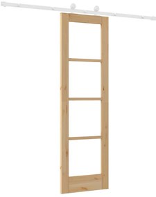 vidaXL Συρόμενη Πόρτα ORKDAL Καφέ 61 x 198.5 εκ. Ξύλο και μέταλλο