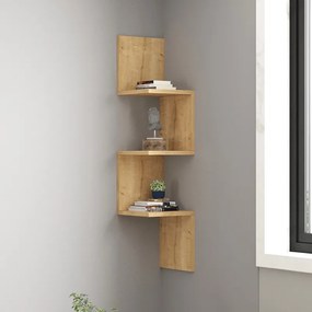 Ραφιέρα γωνιακή τοίχου Insta σε oakί απόχρωση 25x25x105,5εκ Υλικό: CLIPBOARD WITH MELAMINE 120-000561