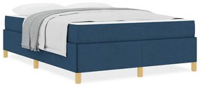 vidaXL Κρεβάτι με ελατήρια Άλλο Μπλε και άσπρο 160 x 200 cm ύφασμα
