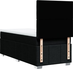 vidaXL Κρεβάτι Boxspring με Στρώμα Μαύρο 80 x 200 εκ. Υφασμάτινο