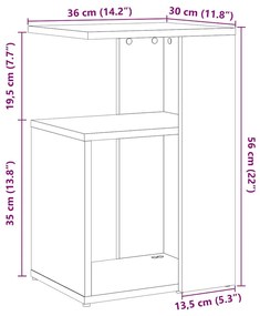 Side Table Παλιό ξύλο 50x30x50 cm Κατασκευασμένο ξύλο - Καφέ