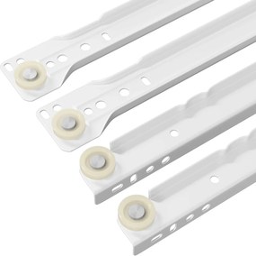 vidaXL Οδηγός Συρταριού 12 pcs Λευκό 300 mm Ατσάλι