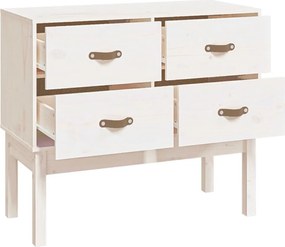 vidaXL Ντουλάπι Κονσόλα Λευκό 90 x 40 x 78 εκ. από Μασίφ Ξύλο Πεύκου