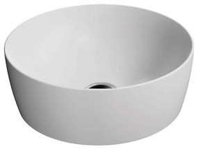 GSI Sand White Matt 9039-301 Πορσελάνινος Νιπτήρας Μπάνιου Επιτραπέζιος Διπλής Επισμάλτωσης Dualglaze ø40 cm