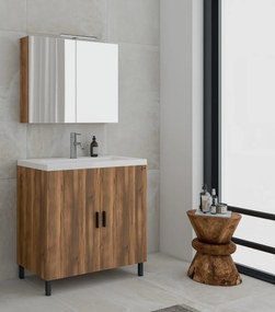 Drop Roma 80x39 Baroque Oak - Πάγκος με Νιπτήρα &amp; Κρυφοντουλαπο