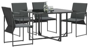 vidaXL Καρέκλες Κήπου 4 pcs Μαύρο και Ανθρακί 50.5 x 59 x 81.5 εκ.