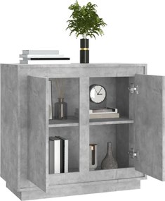vidaXL Ντουλάπι Γκρι Σκυροδέματος 80x34x75 εκ. Επεξεργασμένο Ξύλο