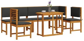 vidaXL Σετ Μπιστρό Κήπου 6 pcs Καφέ Μασίφ ξύλο ακακίας