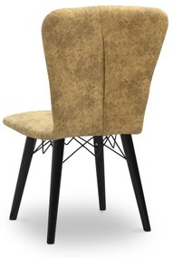 Καρέκλα τραπεζαρίας Palmira Megapap υφασμάτινη χρώμα μουσταρδί - μαύρο πόδι 47x44x88εκ. - Ύφασμα - GP044-0002,7