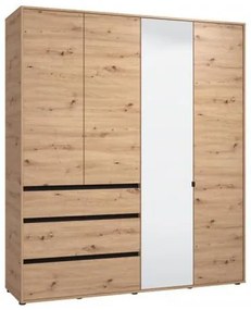 ΝΤΟΥΛΑΠΑ CORBETT 4K3F1O h211 ARTISAN OAK/ΜΑΥΡΟ ΜΑΤ ΧΡΩΜΑ 183x55x211εκ 11014097