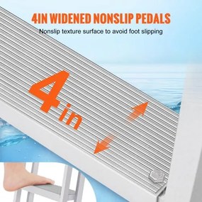 VEVOR Aluminum Dock Ladder Boat Dock Ladder Removable 4 Steps with 350lbs Load