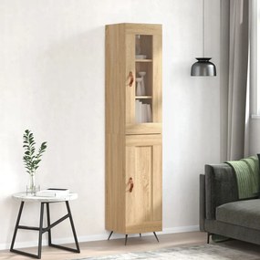 vidaXL Μπουφές Sonoma δρυς 34,5 x 34 x 180 εκ. από Επεξεργασμένο Ξύλο