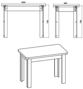 Τραπέζι Celeste λευκό 100x60x73.5εκ 100x60x73.5 εκ.