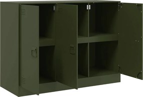 vidaXL Ντουλάπι Πράσινο Λαδί 99x39x73 εκ. από Ατσάλι
