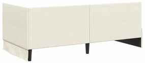 vidaXL Κρεβάτι Γωνίας με κεφαλάρι Κρεμ 90 x 190 cm Βελούδο