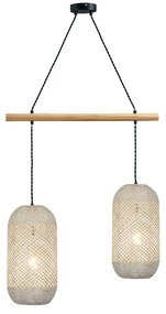 ΚΡΕΜΑΣΤΟ ΦΩΤΙΣΤΙΚΟ 2ΧΕ27 RATTAN+ΞΥΛΟ 60X20XH120CM COCONUT - OD762P60RW - OD762P60RW