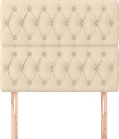vidaXL Κεφαλάρι Κρεμ Ύφασμα 100x7x118/128 εκ.