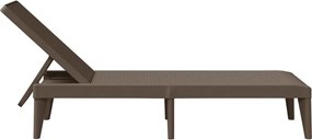 vidaXL Ξαπλώστρα Καφέ 186 x 60 x 29 από Πολυπροπυλένιο