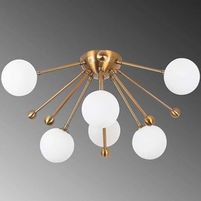 Φωτιστικό Οροφής - Πλαφονιέρα Roze 942FLG1322 50x50x28cm 6xG9 10W Gold Opviq