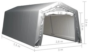 vidaXL Τέντα Αποθήκευσης Γκρι 300 x 750 εκ. Ατσάλινη