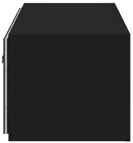 Έπιπλο Τοίχου Τηλεόρασης με LED Μαύρο 80x35x31 εκ. - Μαύρο