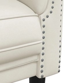 vidaXL Καναπές Τριθέσιος Κρεμ Βελούδινος