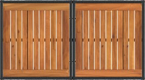 vidaXL Τραπέζι Κήπου Μαύρο και φυσικό 100 x 55 x 37 cm