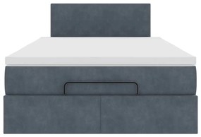 vidaXL Οθωμανικό κρεβάτι με στρώμα Σκούρο γκρι 120x200cm Velvet