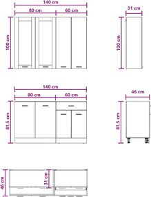 vidaXL Μονάδα κουζίνας LYON 4 pcs Sonoma Δρυς Επεξεργασμένο Ξύλο