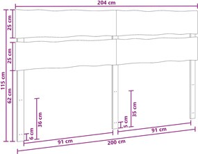 vidaXL Κεφαλάρι με ζωντανό άκρο ROSTOCK Λευκός Χρωματισμός 200 εκ.