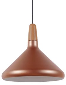 GloboStar® BARING 01224 Μοντέρνο Κρεμαστό Φωτιστικό Οροφής Μονόφωτο Χάλκινο Μεταλλικό Καμπάνα Φ27 x Y25cm