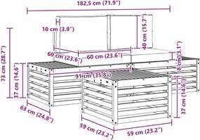 vidaXL Σειρά Καναπέ Εξωτερικού Λευκό 59 x 59 x 37 εκ Πολυεστέρας