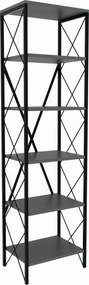 Βιβλιοθήκη Ανθρακί / Μαύρο PRIBE 50x30x180