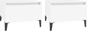 vidaXL Βοηθητικά Τραπέζια 2 τεμ. Λευκά 50x46x35 εκ. Επεξεργασμένο Ξύλο