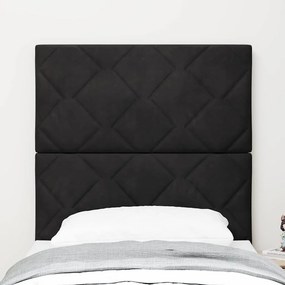 vidaXL LED κεφαλάρι Μαύρο 80 cm Βελούδο