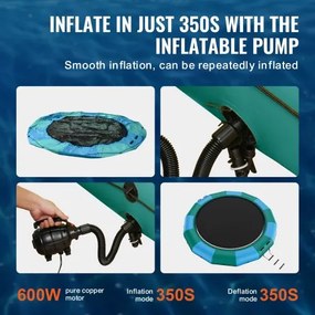VEVOR 15ft Inflatable Water Trampoline Swim Platform Bounce for Pool Lake Toy
