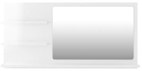 Καθρέφτης Μπάνιου Γυαλιστερό Λευκό 90x10,5x45 εκ. Μοριοσανίδα - Λευκό