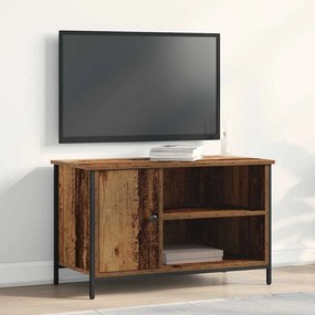 vidaXL Ντουλάπα Τηλεόρασης Παλιού Ξύλου 80x40x50 εκ. Συνθετικό Ξύλο και Χάλυβα