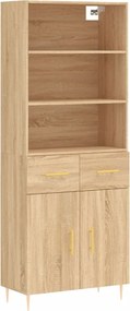 vidaXL Ντουλάπι Sonoma δρυς 69,5 x 34 x 180 εκ. από Επεξεργασμένο Ξύλο