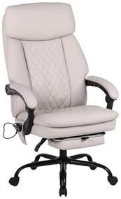 Καρέκλα γραφείου διευθυντή Sedici pakoworld με μηχανισμό massage- pu μπεζ-εκρού 72x63x115-123εκ
