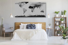 Εικόνα στον παγκόσμιο χάρτη από φελλό σε πολυγωνικό στυλ σε ασπρόμαυρο σχέδιο - 100x50  place