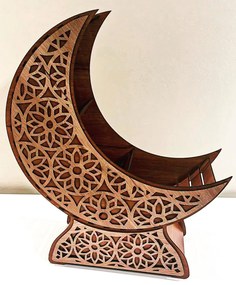 Intra απο ξύλο plywood 3mm-4mm πάχος - Διακόσμηση μισοφέγγαρου Ραμαζανιού Eid Δίασταση 30x30 cm Intraeaxys-r1z2zyp1