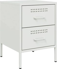 vidaXL Κομοδίνα 2 τεμ. Λευκές 36x39x50,5 εκ. Χάλυβα