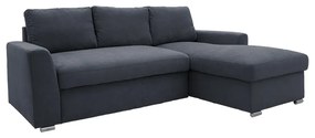 Γωνιακός καναπές-κρεβάτι αριστερή γωνία Belle pakoworld ανθρακί 236x164x88εκ - Ύφασμα - 165-000014