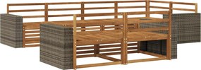 vidaXL Σειρά Καναπέ Εξωτερικού 7 pcs Φυσικό