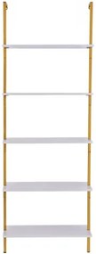VEVOR Industrial Square Pipe Shelf 5 Tier 24x11.8in Wall-Mount Gold White