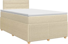 vidaXL Κρεβάτι box spring με στρώμα Κρεμ 120 x 190 cm Ύφασμα